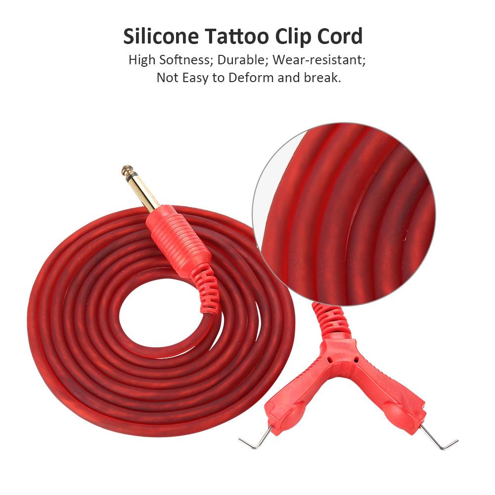 2m Tattoo Power Supply Silicone Clip Cord Tattoo Hook Line for Tattoo Machine (Black)