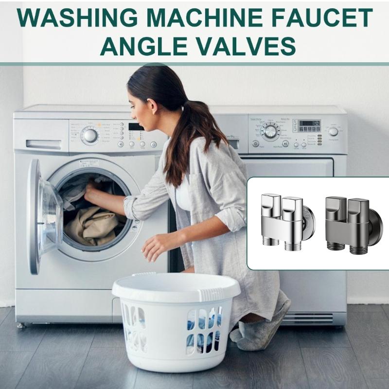 G1/2 Twin Control Angle Valves Washing Machine Faucet Toilet Triangles Valves for Water Regulation in Kitchen