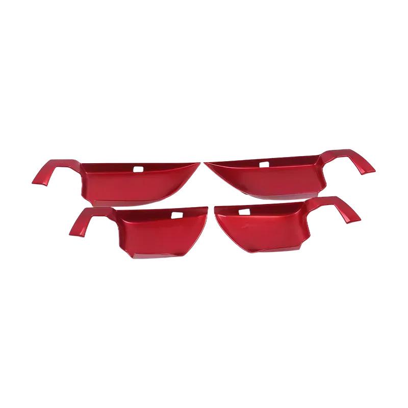 Honda Accord 18th Gen Red Interior Trim Kit: Gear Shift Frame, Armrest, Air Vent, Gear Knob, Steering Wheel.