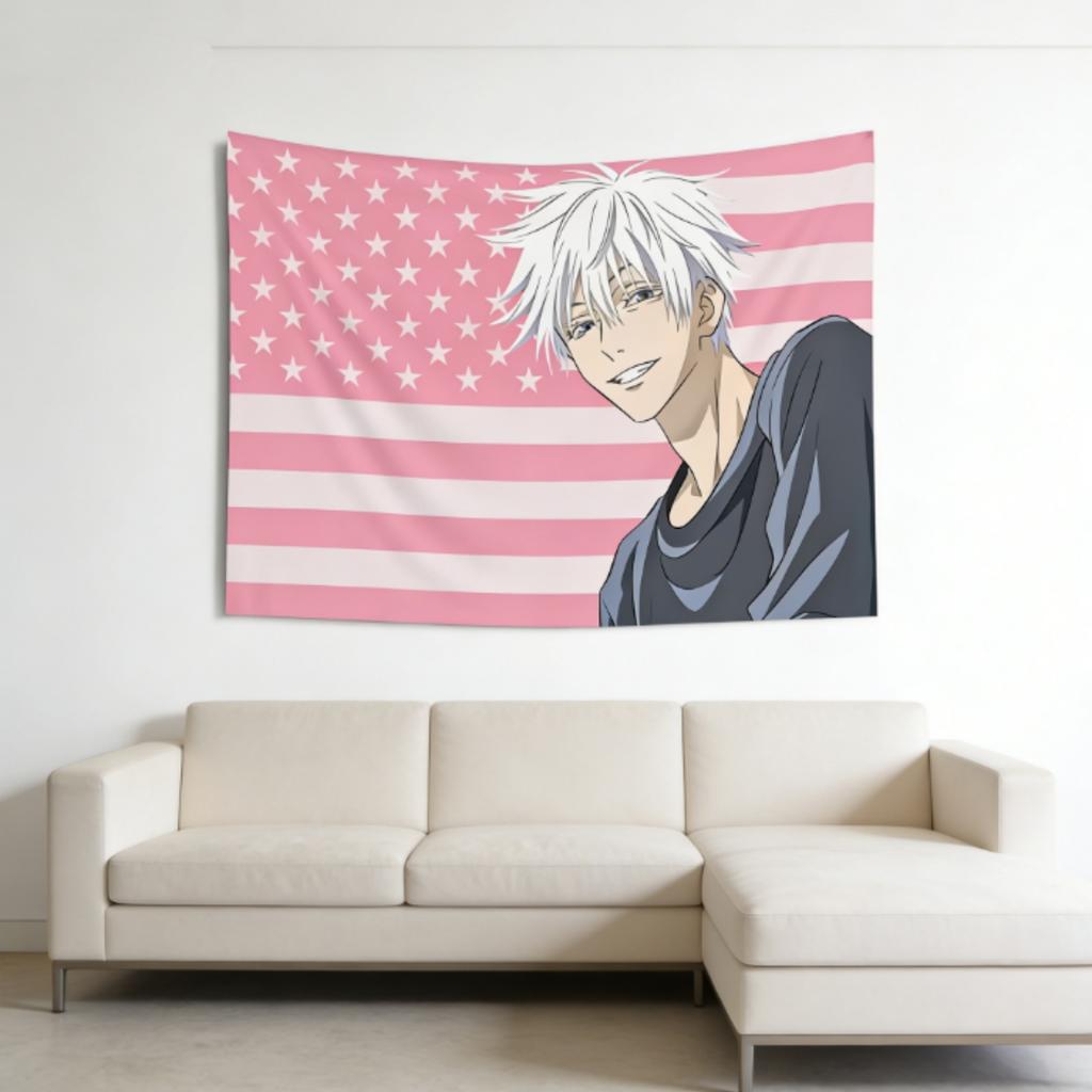 GGgGojo Satoru Anime Theme Tapestry Suitable for Various Home Decor High Quality Fabric MultiSize Flat Print