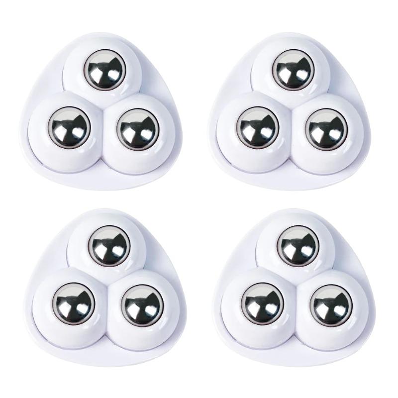 Self Adhesive Universal Wheel Stainless Steel Beads 360 Rotating Pulley Wheels For Bedside Cupboard Furniture Mover Tools