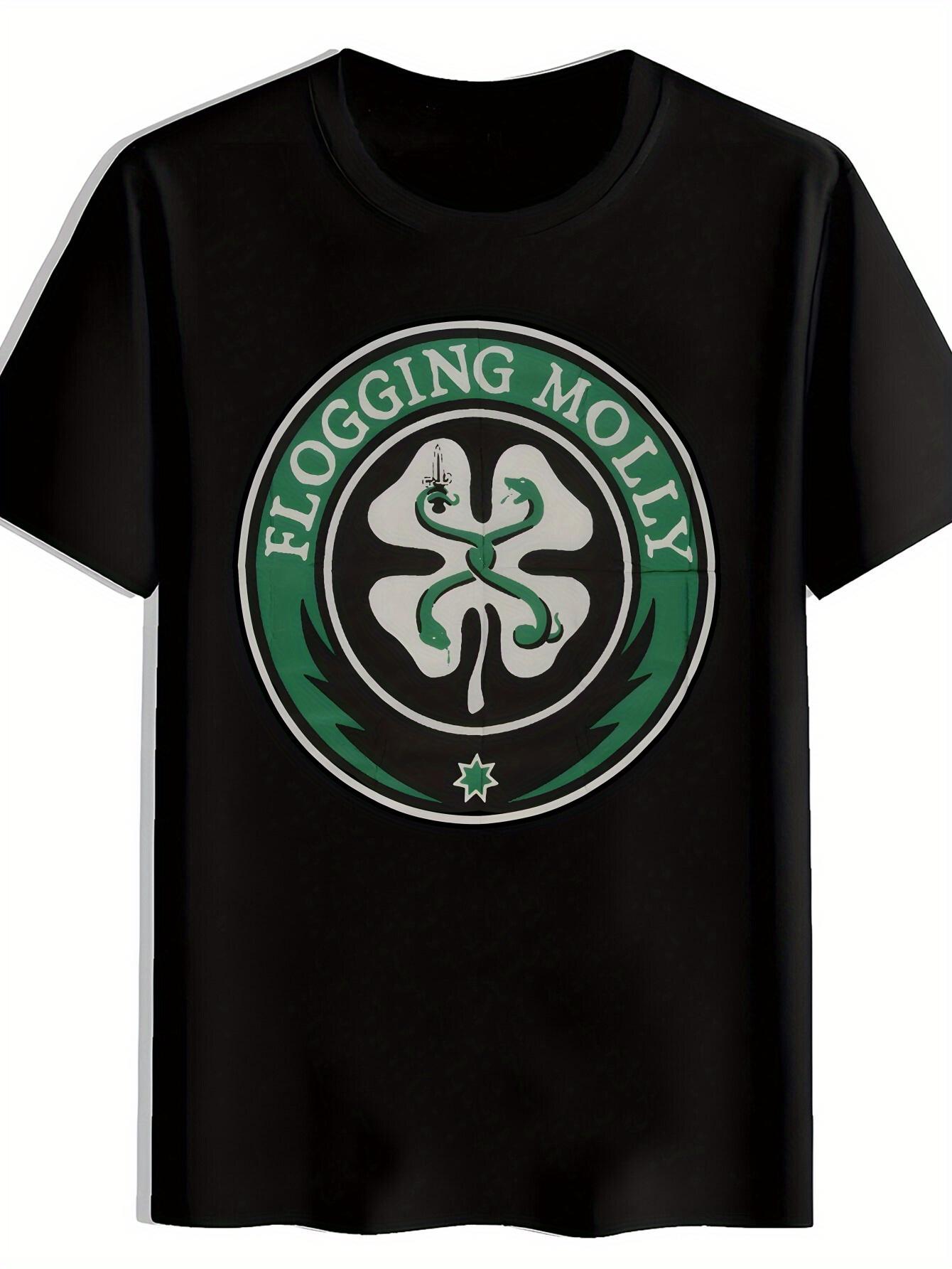 T-shirt A Short-Sleeved Round-Neck Featuring a Vintage Rock Band Print M