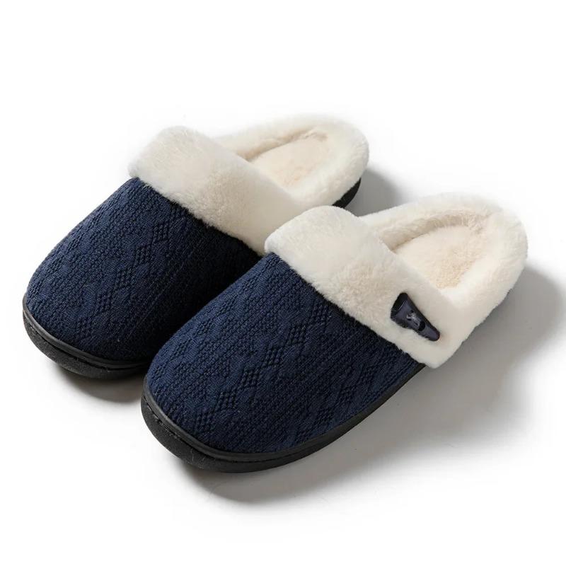Winter Warm Slipper Women Fluffy Fur Plush Indoor Lazy Female Thermal Furry Home House Fuzzy Shoe Flat Flip Flop Male Men Ladies