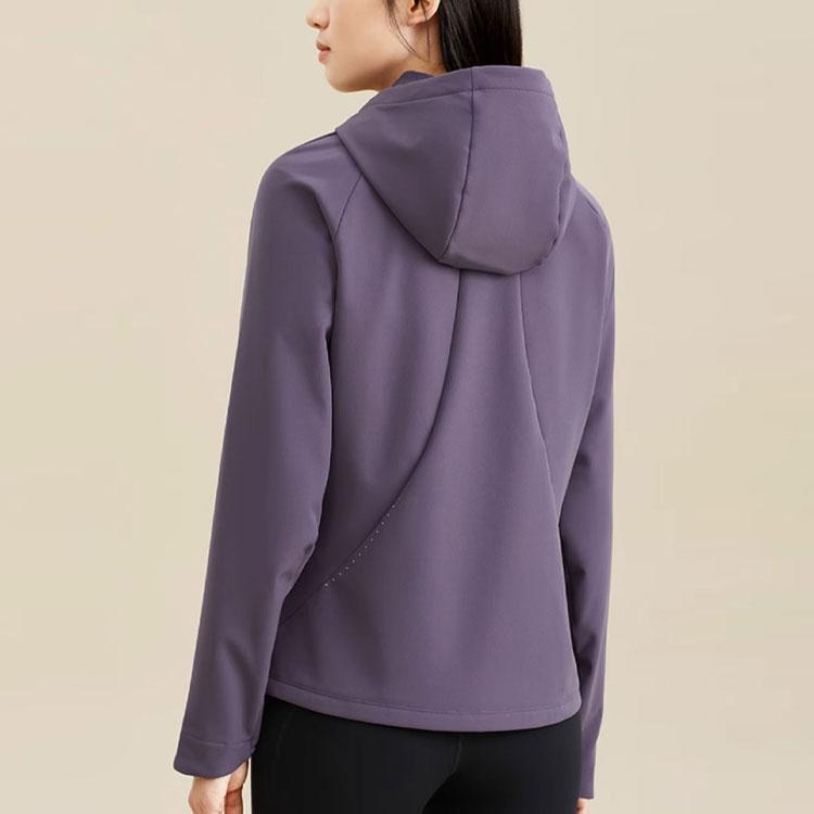 Anta Running Series Solid Color Zipper Hooded Fleece Jacket Women Jacket Quiet-Purple 962345602-2