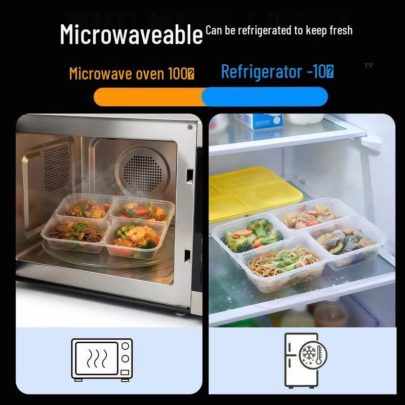 Xinmu Zun Disposable Thickened 5-Compartment Meal Boxes