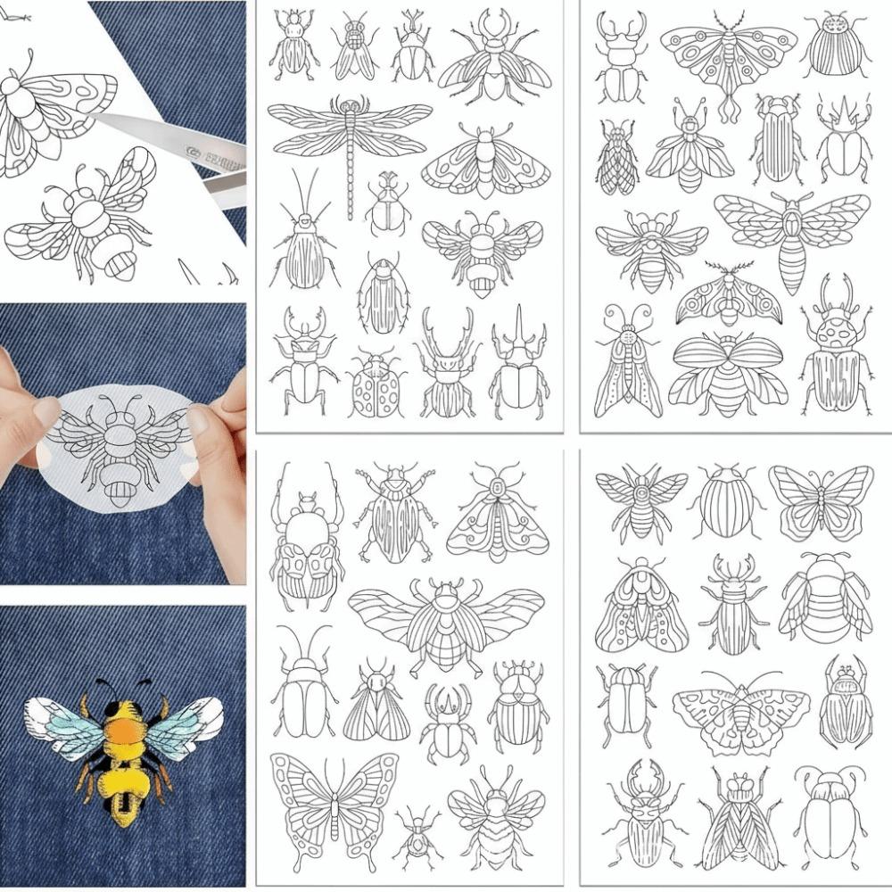 Water Soluble Flower Embroidery Patternser Animal Patterns Daisy Flowers Stick and Stitch Embroidery Paper Hand Sewing DIY