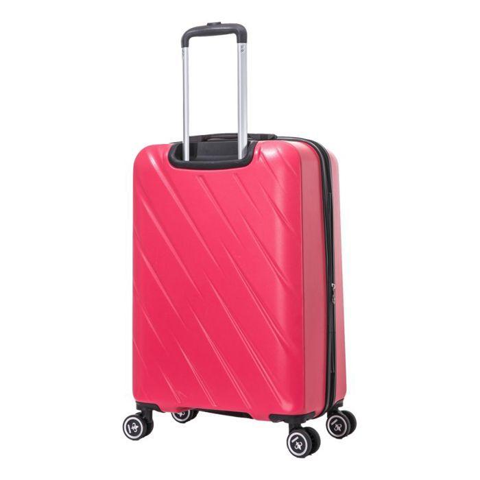 Set of 3 Expandable Suitcases - 100% ABS - LYS Paris 350/3 - Fuchsia
