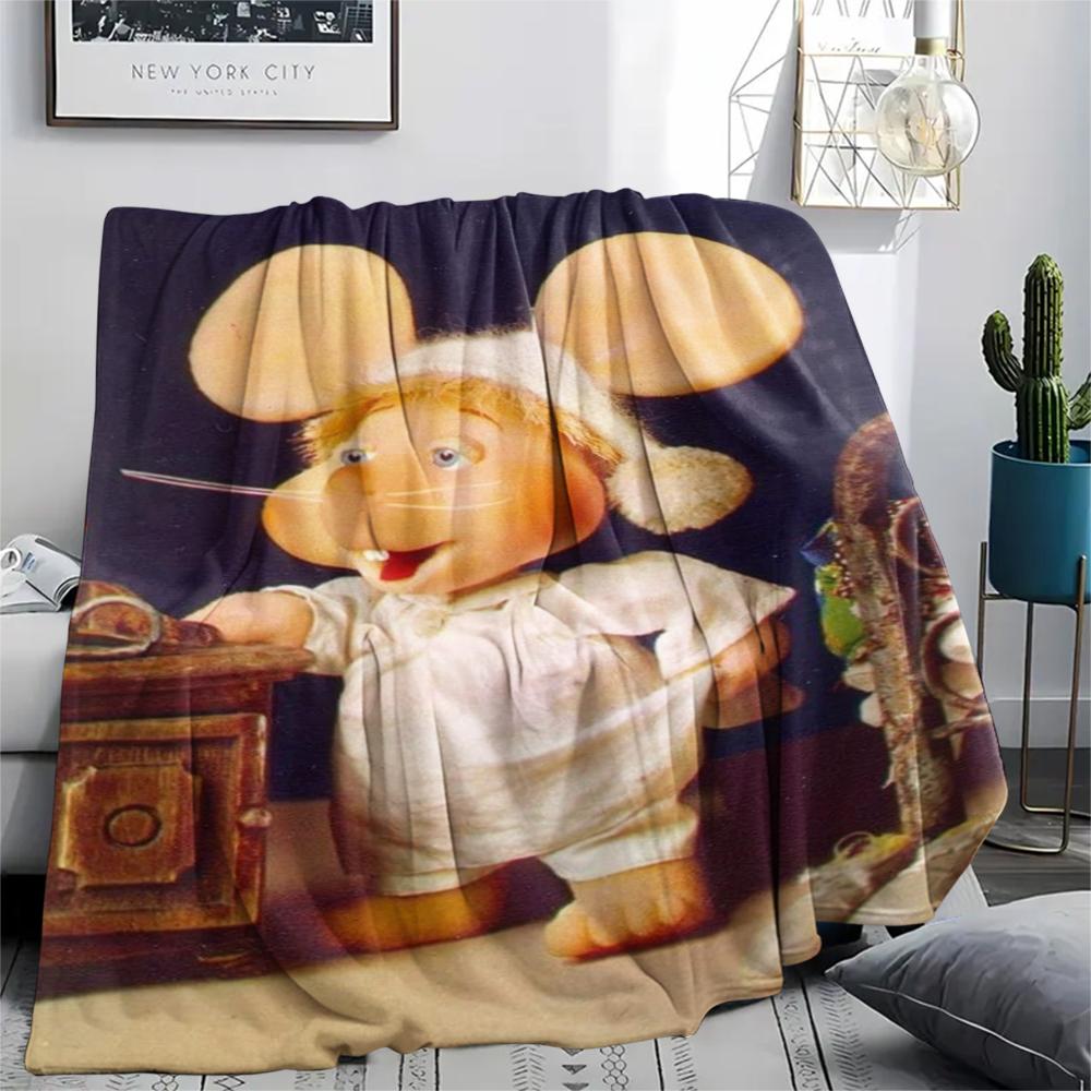 1pz Coperta in Flanella con Stampa Topo Gigio, Alta Qualità, Confortevole per Tutte le Stagioni, Decorazione per la Casa, Calore e Comfort, Perfetta per Regali di Natale227