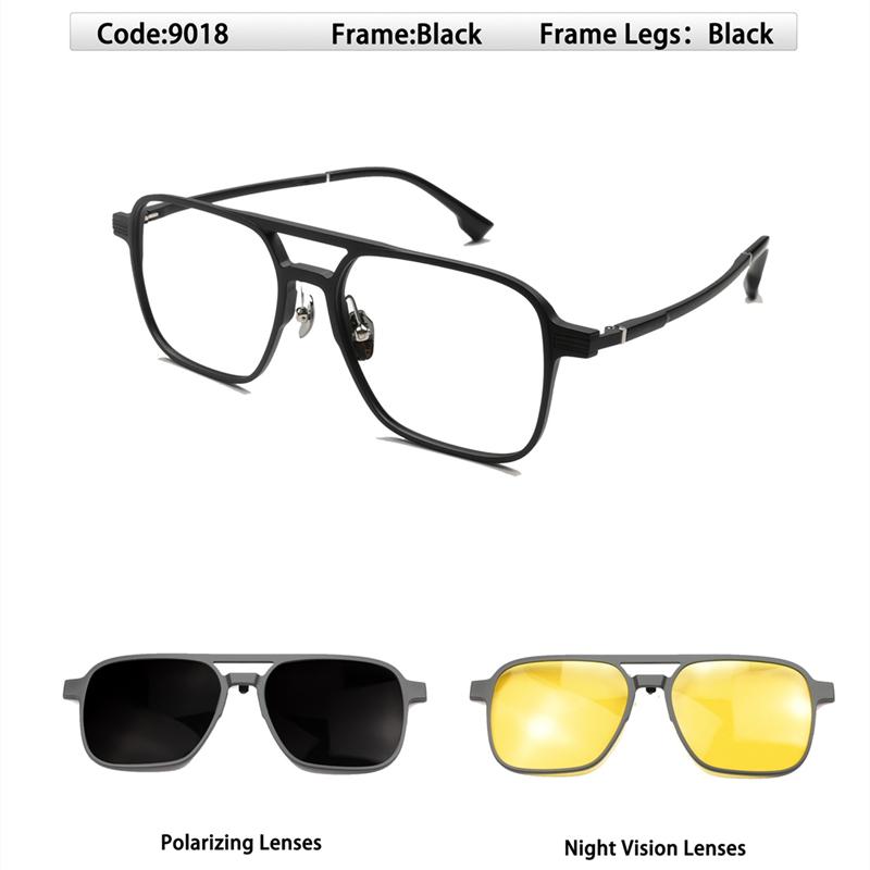 

Magnetic Clip On Glasses Women Driving Polarised Polygonal Optical Myopia Eyewear Men Custom Prescription Glasses Frame