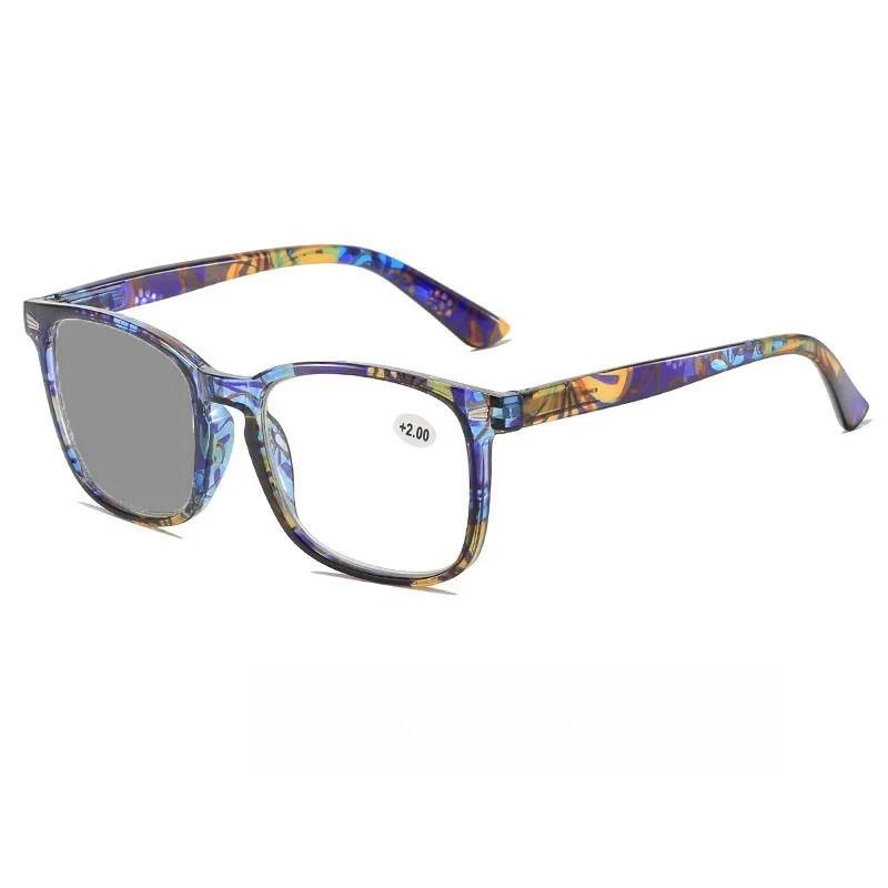 Stylish Patterned Photochromic Reading Glasses High-Definition Ultra-Lightweight Anti Blue Light Presbyopia Eyewear 0 To +4.0