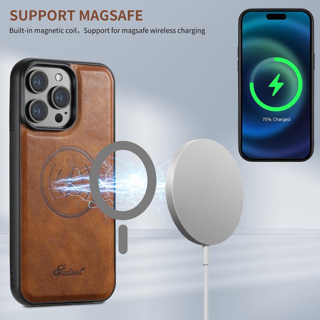 Applicable To iPhone16 Mobile Phone Case Samsung S25 Magnetic Card Bag 2-in-1 MagSafe Wireless Charging Google