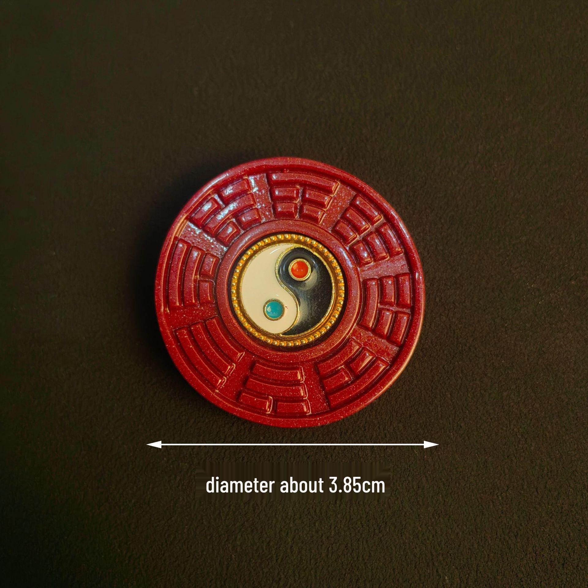 

Пурпурный Золотой Песок Вращающийся Инь Ян Киноварный Диск Багуа Подвеска