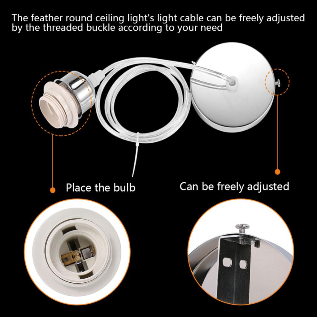 Neue elegante, traumhafte und flauschige Feder-Pendelleuchte - Bezaubernde Federschirmlampe für eine romantische und zauberhafte Atmosphäre -