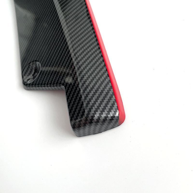 Car Rear Bumper Spoiler Diffuser  Protector Carbon Fiber Look + Red Universal