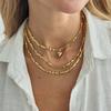 Salircon Sexy Gold Color Heart Pendant Necklace Women Adjustable  Irregular Bead Choker Sweater Chain DIY Neck Jewelry Accessory