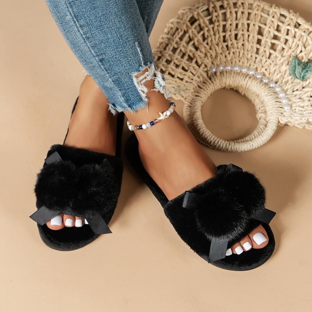 Women Slippers Fashion Comfort Flat Slippers Women Trend Anti-slip Wear Comfortable Soft Sole Fluffy Flat Sandals Slides Women