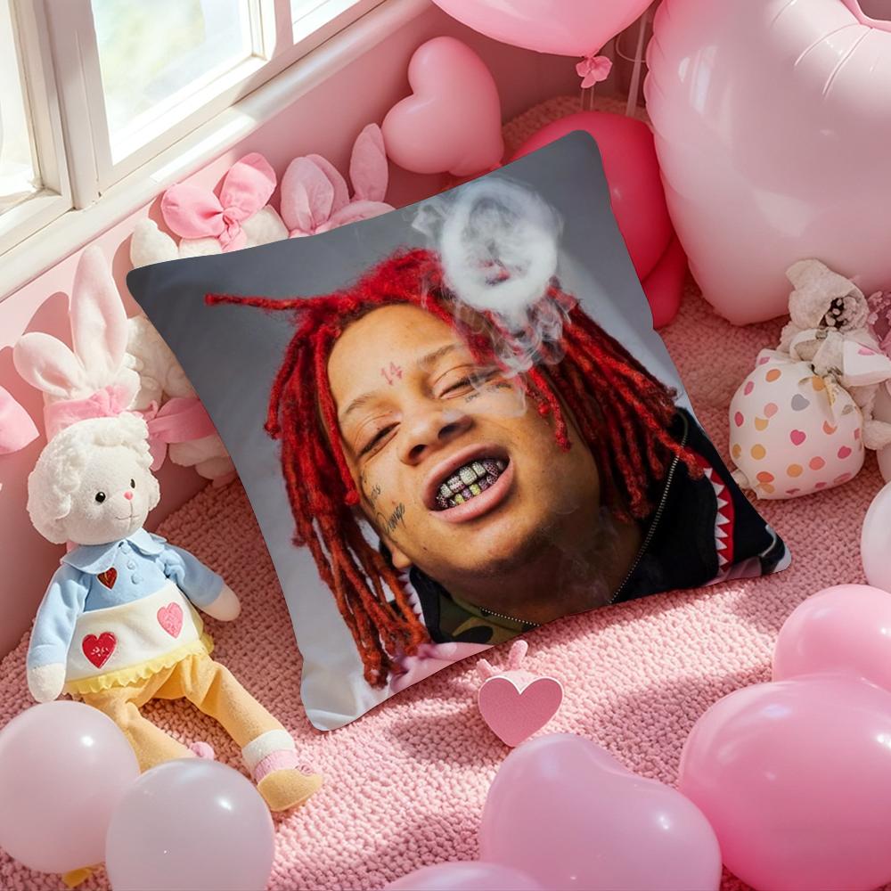 Чехол на подушку T-Trippie R-Redd Rapper с принтом, наволочка для подушки для гостиной, дивана и декора спальни 12x12Inch