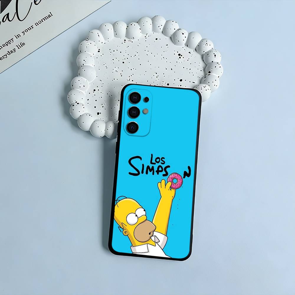 Simpsons-Funny Cartoon Phone Case For Samsung S25,S24,S21,S22,S23,S30,Ultra,S20,Plus,Fe,Lite,Black Soft Silicone
