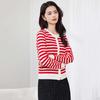 JESSIE Women's Retro Striped Short Knit Cardigan