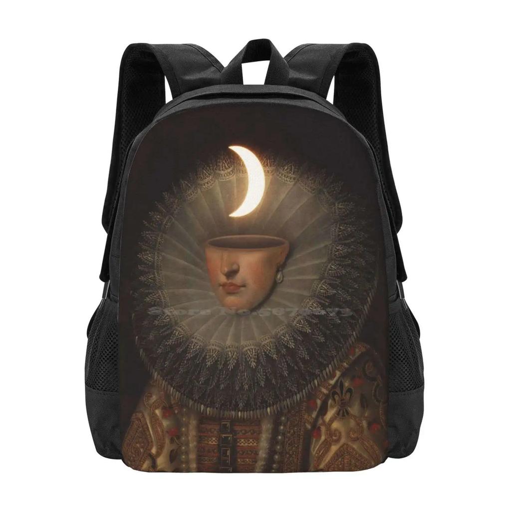 Mrs. Moon Bag Backpack For Men Women Girls Teenage Lady Royal Vintage Victorian Moon Surreal