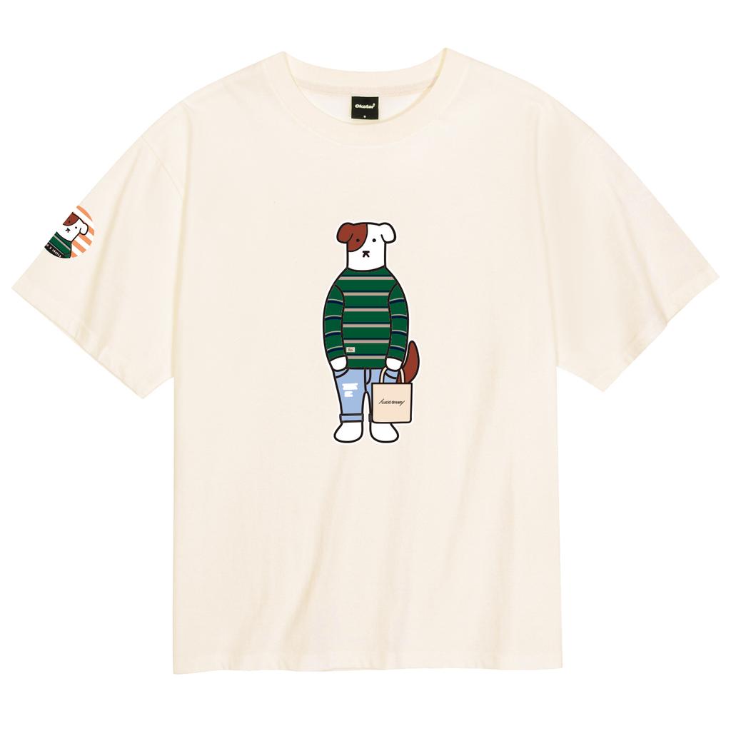 OKSTAR Cool Cotton Oversized Casual Brodog Short Sleeve Tee