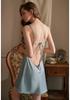 Silk Camisole Nightgown Set with Chest Pads & Embroidered Robe - Sexy Spring/Autumn Loungewear