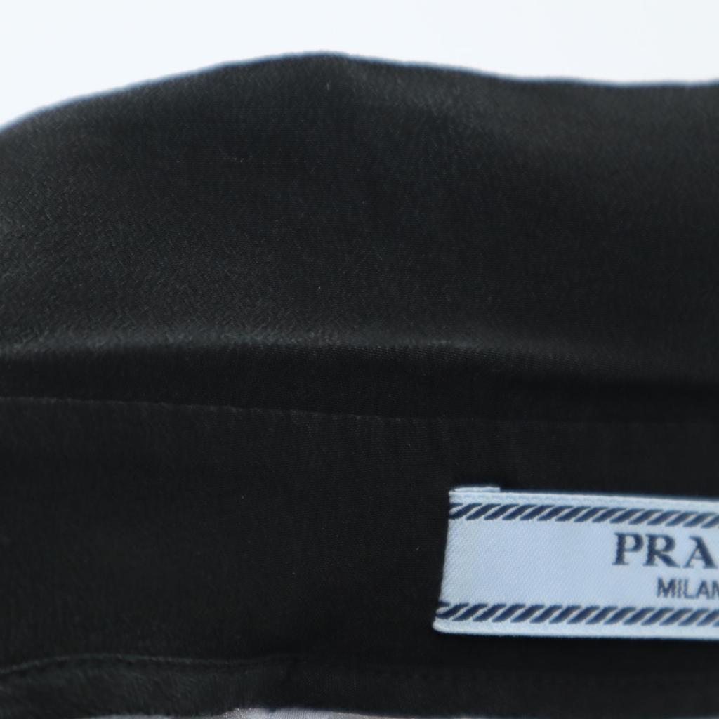 Prada 7 Minutes Sleeve Blouse 40 Blue Gray Back Opening Women Used