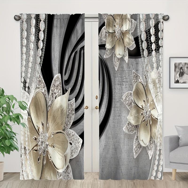 Spirálový kruh Červený květ Abstraktní Okenní závěsy Žaluzie Do obývacího pokoje Dětské ložnice Koupelny Kuchyně Kanceláře Dveře Domácí dekorace2ks