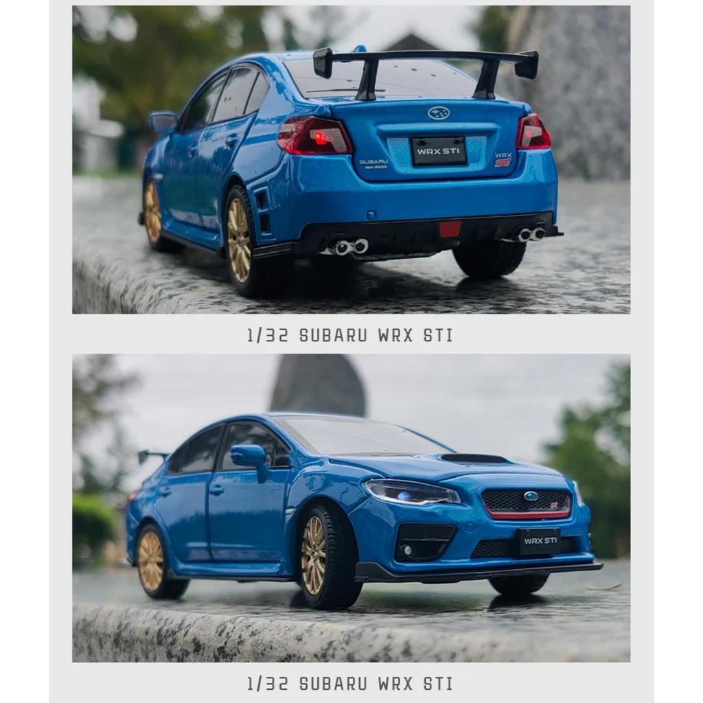 1/32 Subarus WRX STI Alloy Sports Car Model Diecast Simulation Metal Toy Race Car Model Sound and Light Collection Children Gift