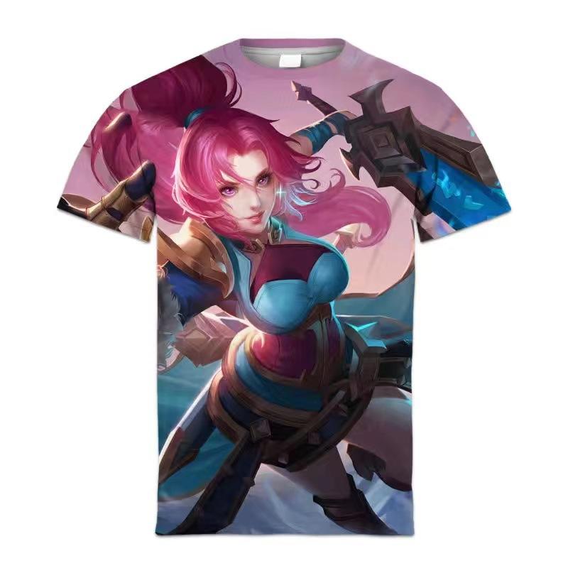 Summer King of Glory Game Clothes Men's Short Sleeved T-shirt for Middle School Students 3D Digital Printed T-shirts Top