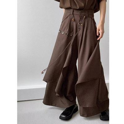Pantaloni-Gonna da Uomo in Stile Cinese: Pantaloni a gamba larga fluidi, ispirati al retrò