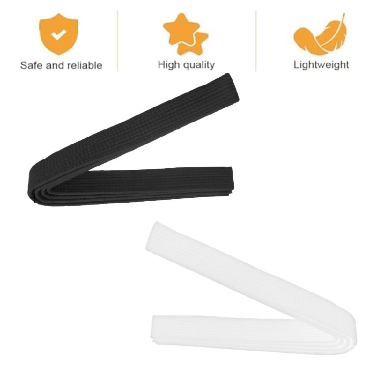 Durability Taekwondo Practice Belt Standardized Black White Polyester Weave for Athletic Performances