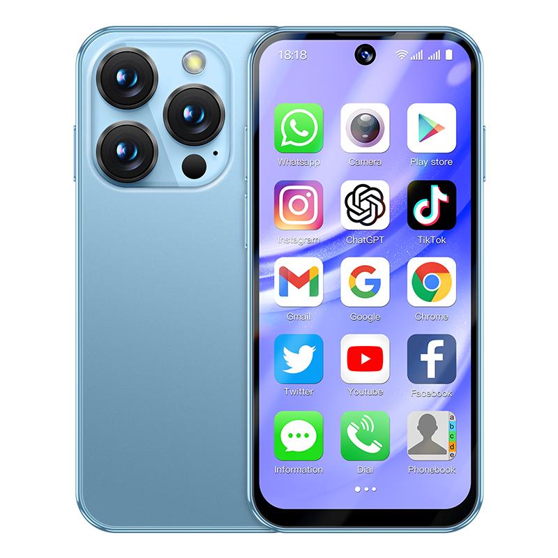 

SOYES XS19 Pro Mini 4G Смартфон 3,88-дюймовий TFT Quad Core Dual SIM 5MP задня камера Bluetooth WIFI Type-C Сенсорний екран відбитків пальців Мобільний телефон Android 3+32GB синій