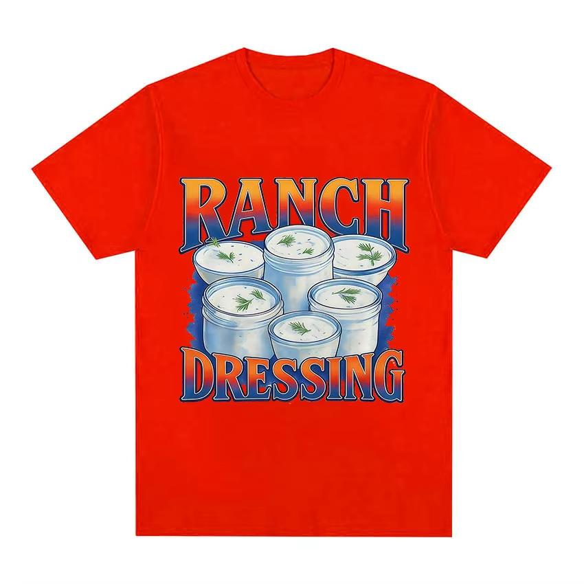 Funny Ranch Dressing Retro Meme Graphic TShirt Unisex Women Casual ONeck Short Sleeve T Shirts Vintage Oversized Cotton Tee Shirt