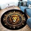 1pc Lion-Shaped Round Non-Slip Carpet - Area Rugs for Bedroom, Living Room, Bathroom, Office - Soft, Non-Shedding, Indoor Floor