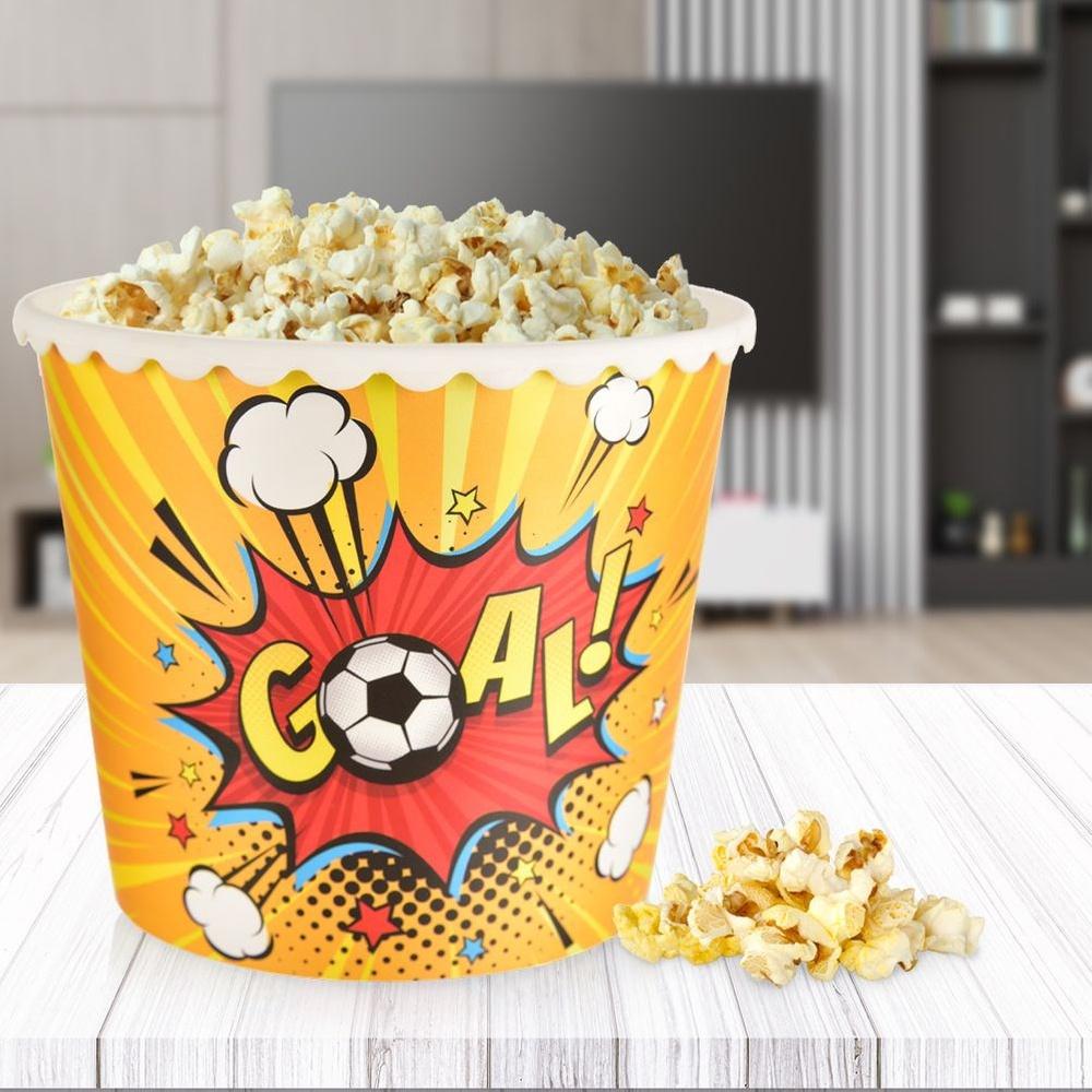 Popcorn Container Snacks Chips Box Bowl Plastic Bucket 2.3L