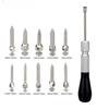 Dental Orthodontic Mini Implants Micro Screw Self Drilling 10Pcs +Screwdriver Self Drilling Tool Stainless Materials 1Pc