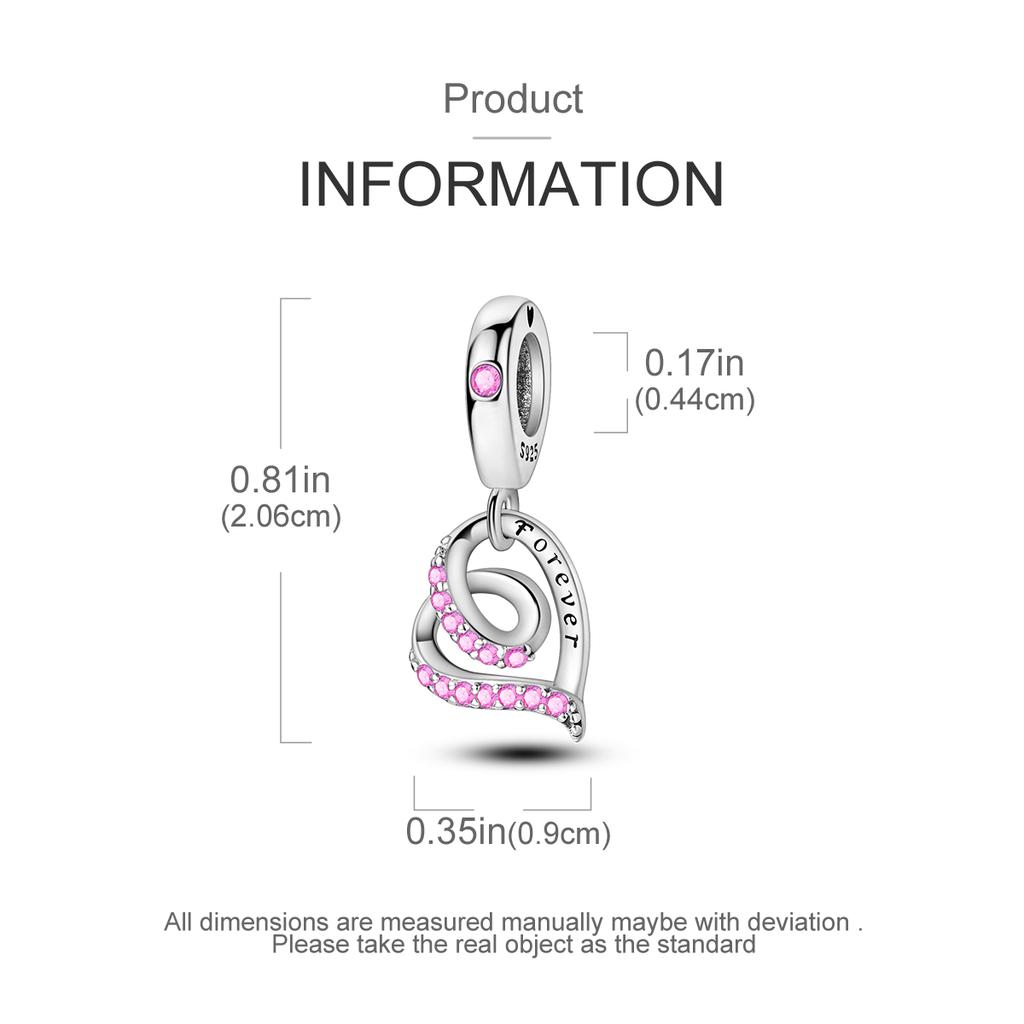copper Eternal Love 3D Love Pendant Charm Bead Charms Bead Charms Compatible With Authentic Necklaces Bracelets Do It Yourself Gift Women Party