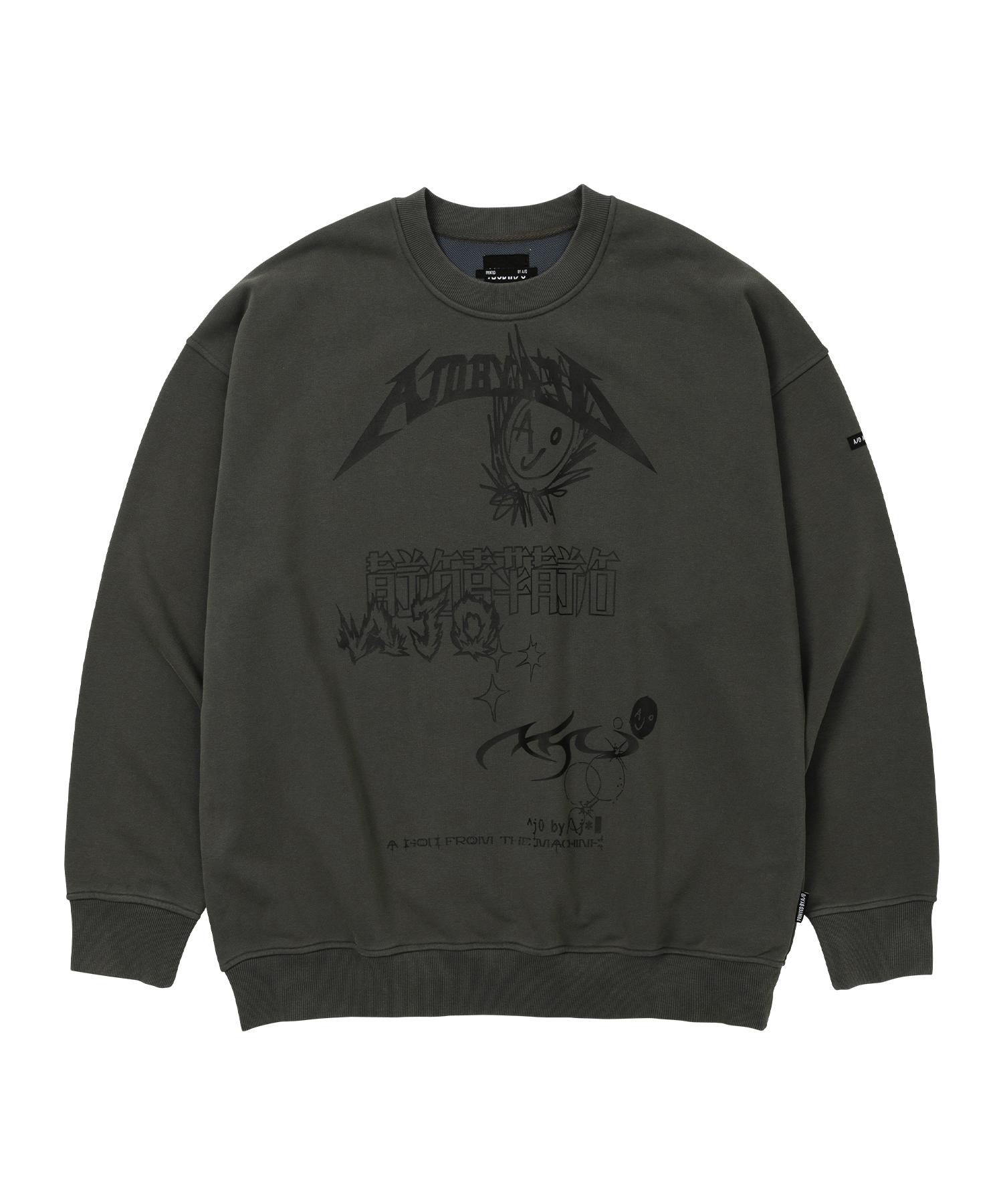 Azo By Azo [Pba] Свитшот с коллажем Ajolica [Угольный] Relaxed (L)