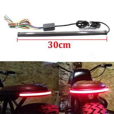 New Smoked Black 30cm Motorcycle Car Taillight Light Guide Two-color Yellow Flowing Turn Signal Led Motorcycle Turn Light
