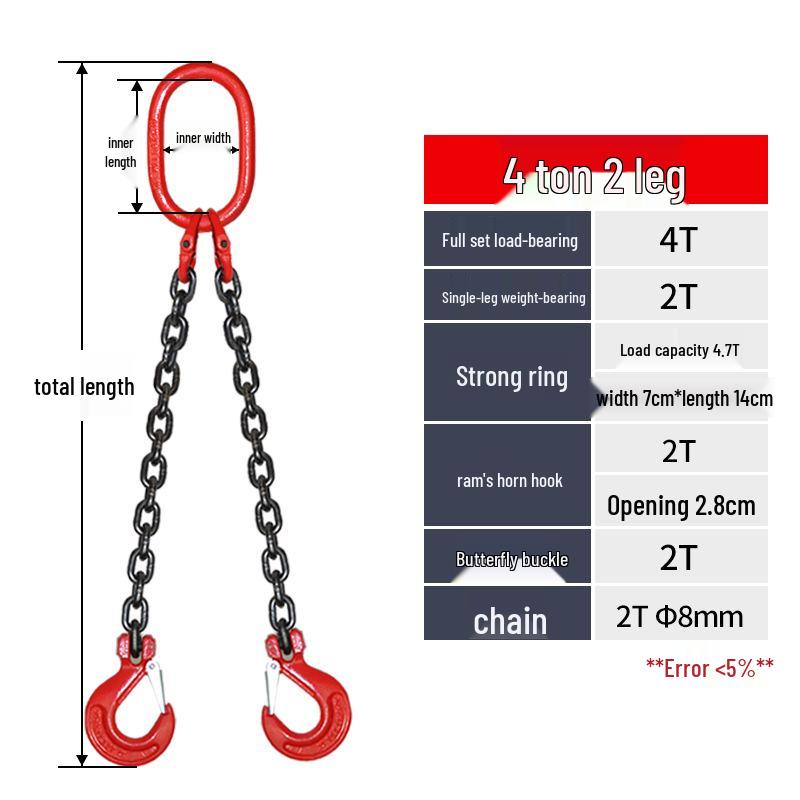 G80 Manganese Steel Chain Sling with Hook and Shackle for Lifting and Overhead Crane Operations