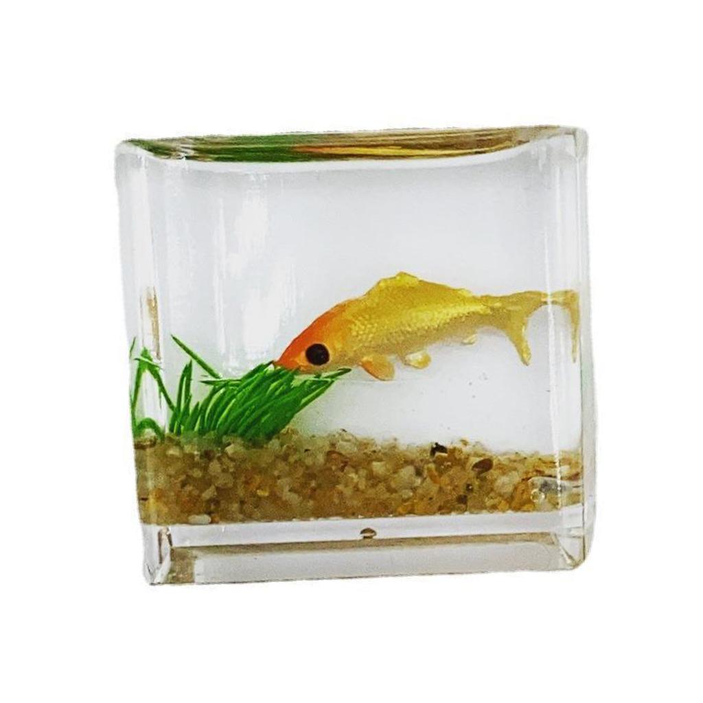 Dollhouse Miniature Glass Fish Tank Ornaments Simulation Aquarium  Model Home Decor Toy Doll House Accessories