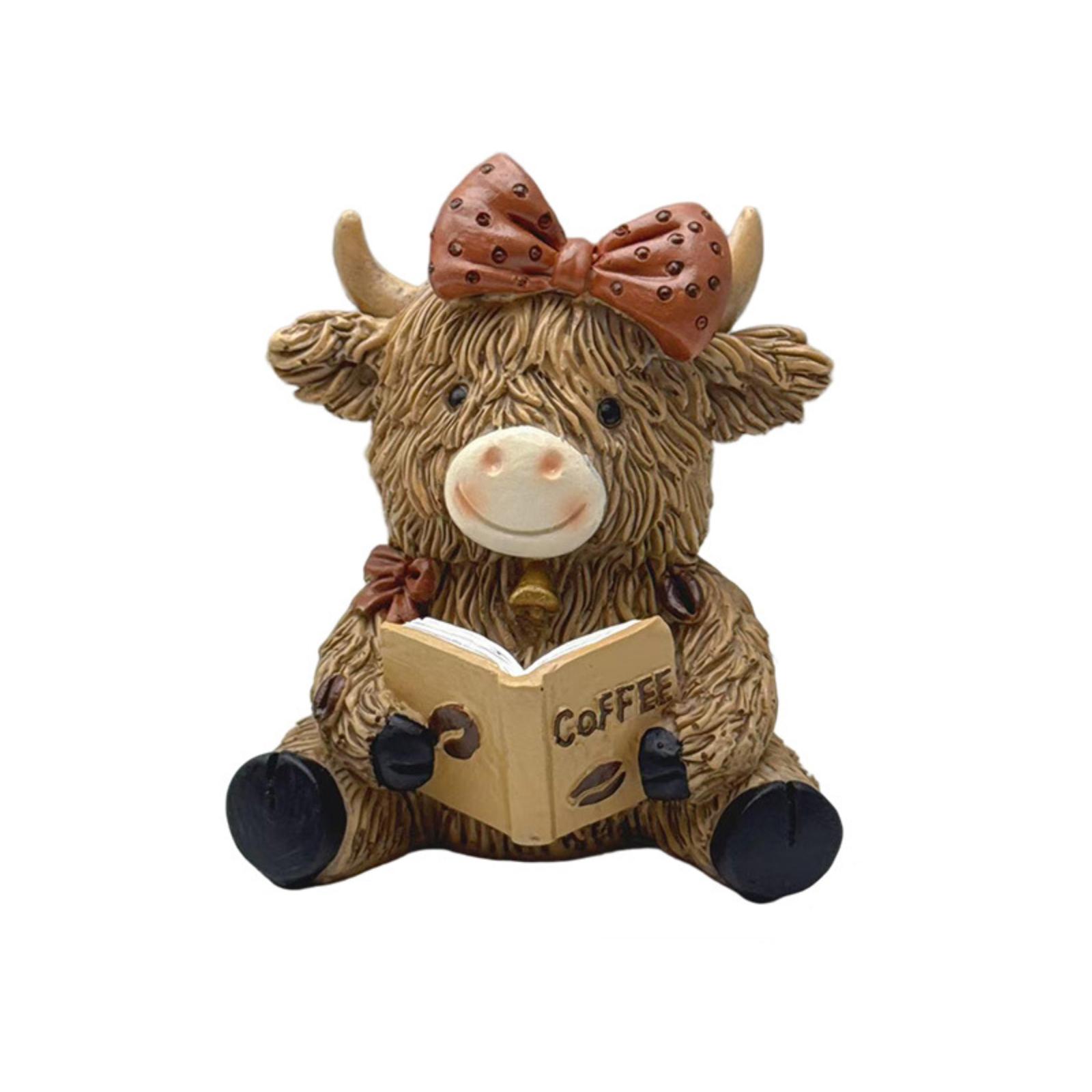 

Resin Bull Statue, Scottish Resin Ornament, Coffee-Themed Decorative Piece, Ideal For Bull Lovers, Gift. One Size