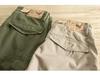 Men's Khaki Retro Washed Multi-Pocket Casual Workwear Shorts