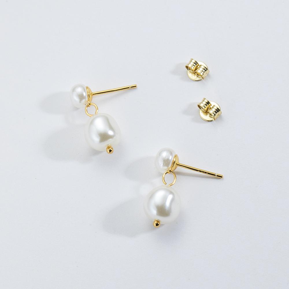 ANDYWEN 925 Sterling Silver Gold 5.8mm 8mm Pearl Drop Stud Earring Women Luxury  Pearl Women Winter 2023 New Jewelry