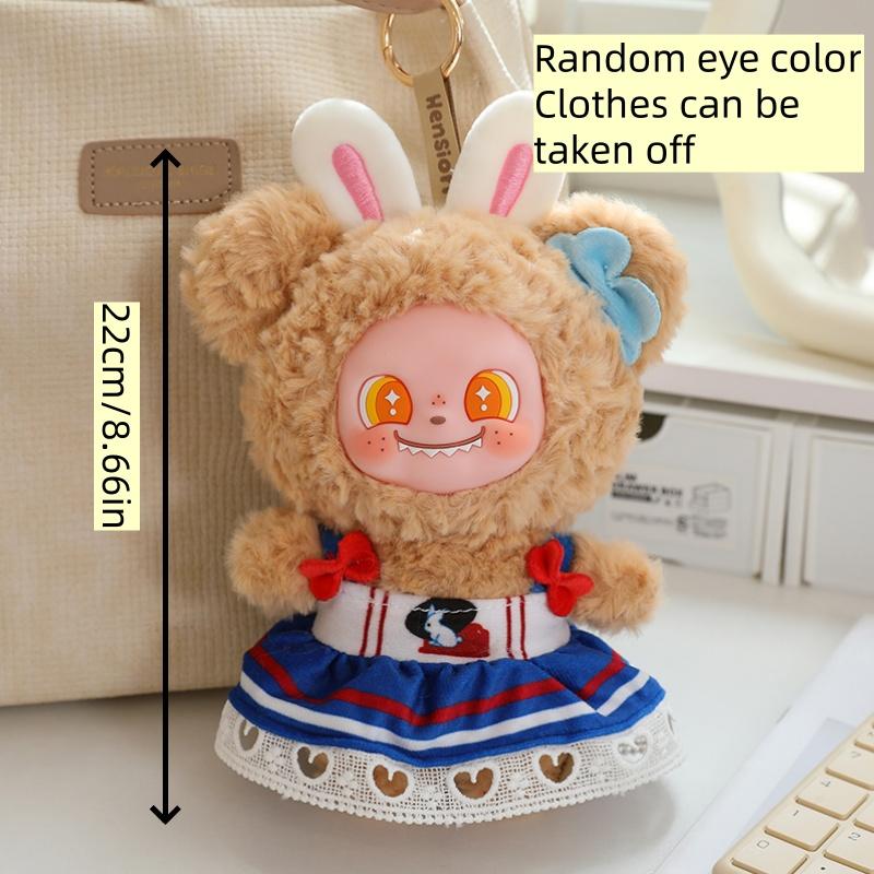 

22cm Cute Milk Candy Bear Vinyl Face Plush Playthings Plush Imaginative Surprise Gifts Dolls Popular Bear Wearing a skirtToy Kids Hang Bag 22cm