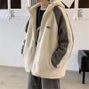 Men's Fall and Winter Thickened Plush Jacket Warm Hooded Top Soft Loose Jacket