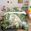 "Floral Horse Decor Set" Bedding Set with 1 Duvet Cover 2 Pillowcases Single Double King Queen Gift