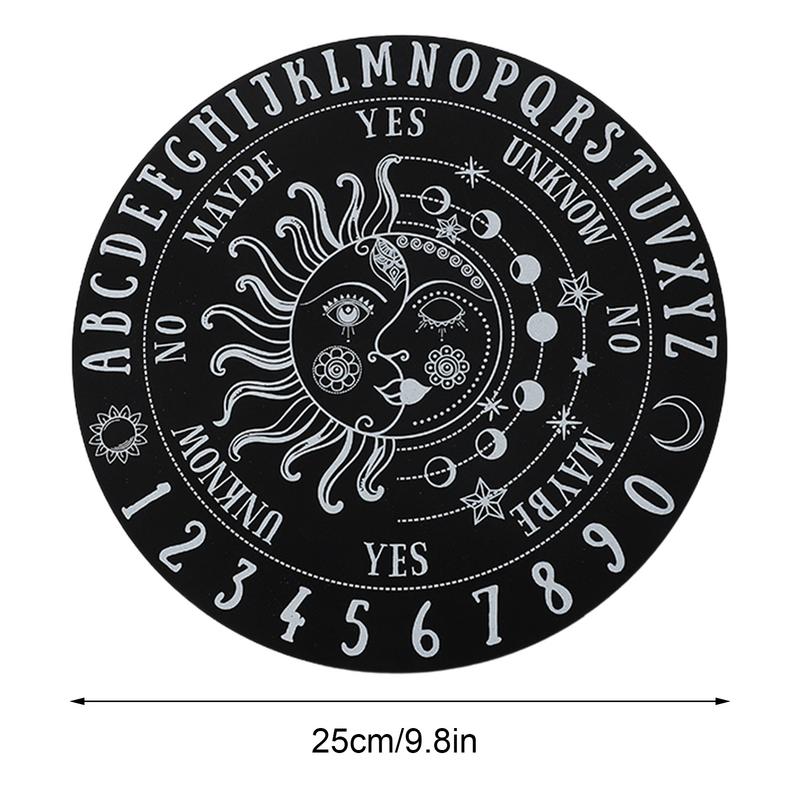 Wooden Pendulum Board with Stars Sun and Moon for Divination Message Board Metaphysical Altar Decoration Supplies