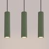 Lampa Wisząca Nowoczesna Zielona Oliwkowa Listwa Trzy Karbowane Tuby Do Kuchni Nad Wyspę 3Xgu10 10W Karbon Sollux Lighting